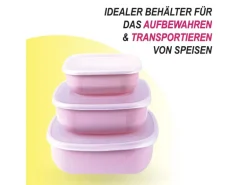 Bestgoodies Vorratsdosen 3er Set Eckig Rosa
