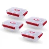 Bestlivings Frischhaltebox 0,9L Lunchbox Im Set Rot 8er Pack
