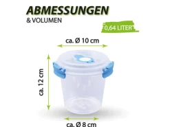 Bestlivings Frischhaltebox 0,64L Joghurt Im Set Blau 1er Pack