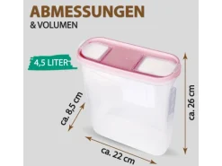 Bestlivings Frischhaltebox Schüttdose 4,5 Liter 2er Pack Altrose