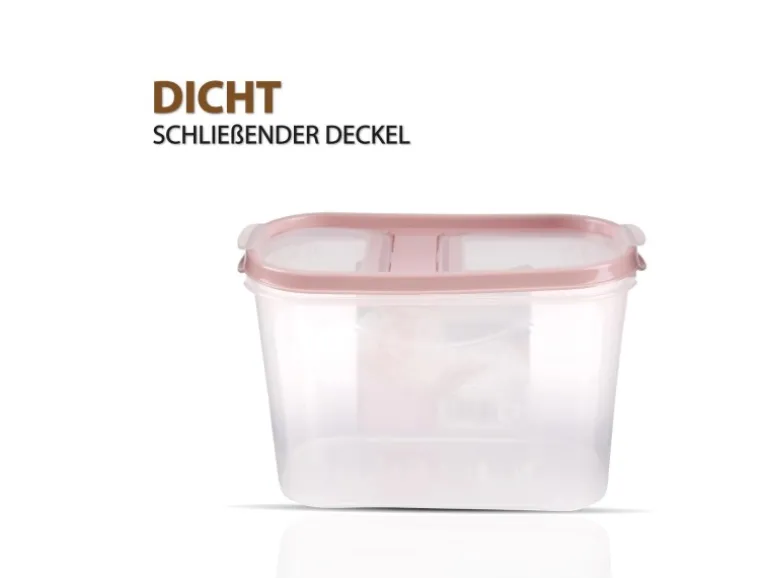 Bestlivings Frischhaltebox Schüttdose 1,4 Liter 4er Pack Altrose