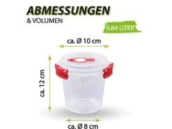 Bestlivings Frischhaltebox 0,64L Joghurt Im Set Rot 8er Pack