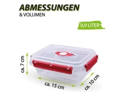 Bestlivings Frischhaltebox Mit Deckel Fresh System 0,9 Liter Lunchbox Rot