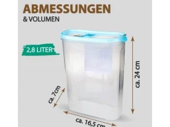Bestlivings Frischhaltebox Schüttdose 2,8 Liter 1er Pack Türkis