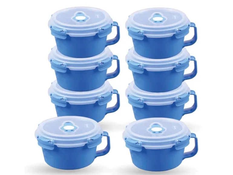 Bestlivings Frischhaltebox 0,85L Frühstücksschale Im Set Blau 8er Pack