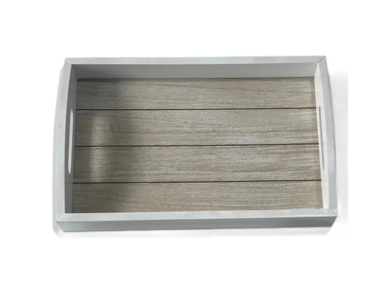 Boltze Tablett Conner Groß 5 cm x 20 cm x 30 cm Weiß