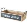 Boltze Tablett Conny 15 cm x 20 cm x 48 cm Schwarz-Braun