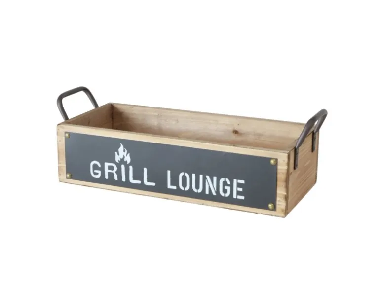 Boltze Tablett Conny 13 cm x 16 cm x 42 cm Schwarz-Natur
