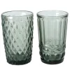 Boltze Trinkglas Aurora 2-fach Sortiert 13 cm x 8 cm x 13 cm Schwarz