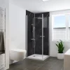 Breuer Duschrückwand Seidenmatt Marmor Schwarz-Kupfer 100 cm x 255 cm