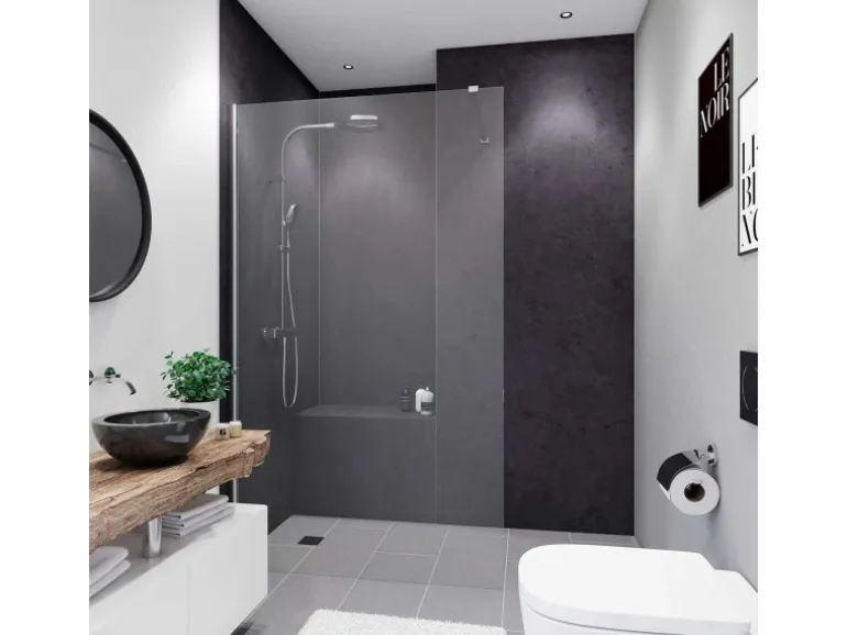 Breuer Duschrückwand Soft-Touch Stein Anthrazit 100 x 210 cm