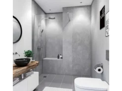 Breuer Duschrückwand Soft-Touch Seidenmatt Quick 72 Beton-Optik Grau 150x255 cm