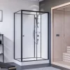 Breuer Komplettdusche Anschlag Rechts 120 cm x 80 cm Schwarz Matt