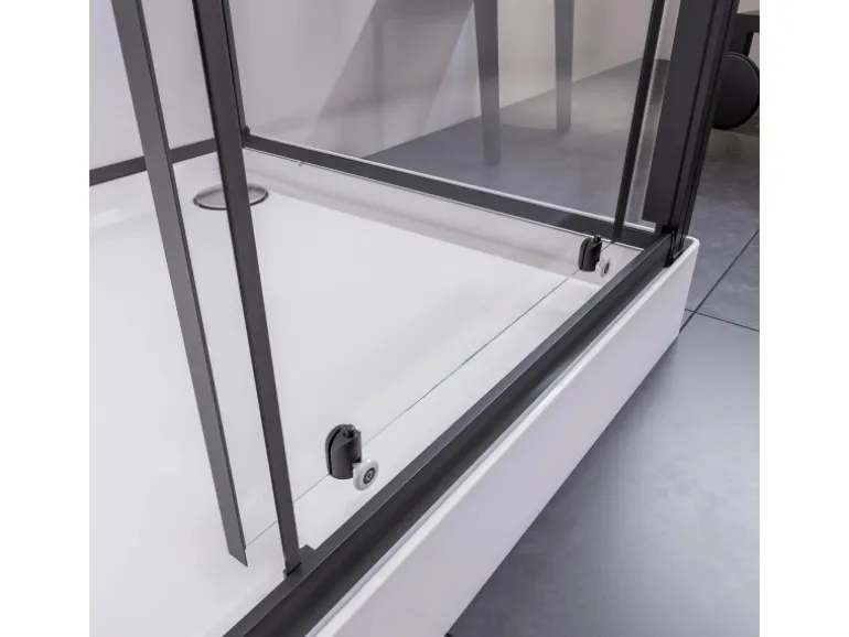 Breuer Komplettdusche Anschlag Links 120 cm x 80 cm Schwarz Matt