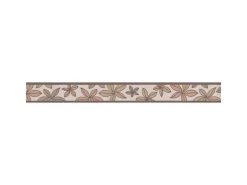 Bricoflor Selbstklebende Küchenbordüre in Beige und Braun Schmale Tapetenborte mit Blumen Florale Küchen Tapeten Bordüre mit Vinyl