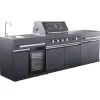 Buschbeck Outdoorküche King Range 112 cm x 282 cm x 58 cm Schwarz