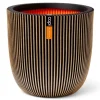 Capi Pflanztopf Kugel Groove Ø 43 cm x 41 cm Gold-Schwarz