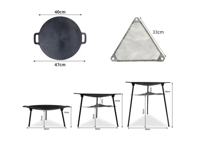 CCLIFE BBQ Grillpfanne Koreanische aus Gusseisen Runde Grillplatte Durchmesser 40cm