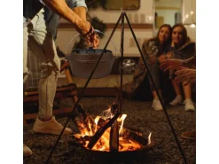 CCLIFE Dutch Oven Set 4,2L Gusseisen Grilltopf mit Feuertopf Ohne Beine