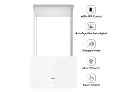 CIARRA Dunstabzugshaube A+++ 700 m³/h WIFI APP & Touch-Bedienung Inselhaube VM4850S
