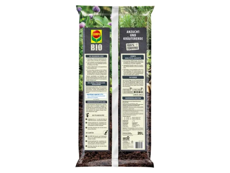 Compo Bio Anzucht- und Kräutererde Torffrei 20 l