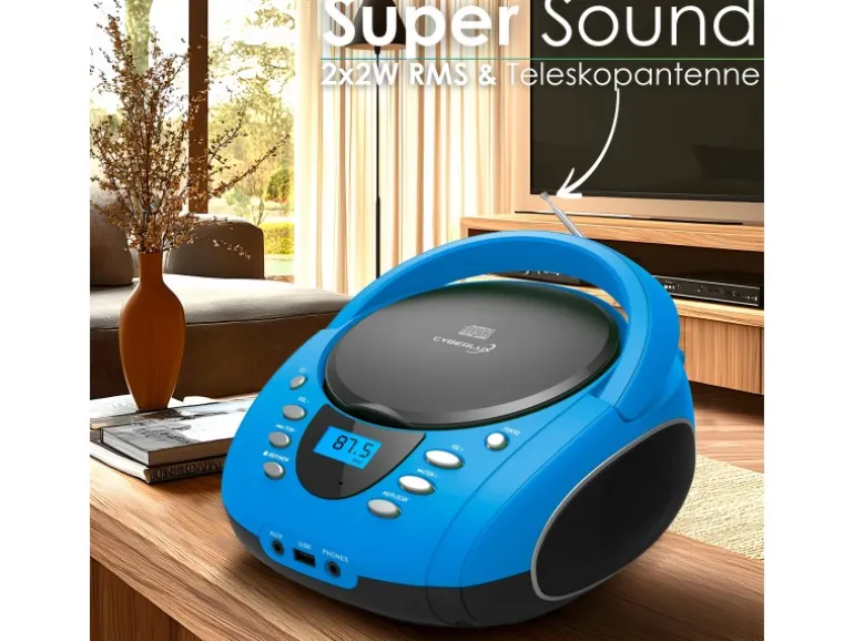 Cyberlux CL-710 CD-Player Tragbar CD/MP3/USB Radio Blau