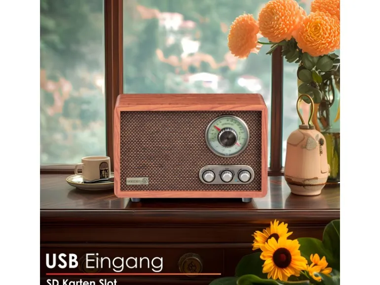 Cyberlux CL-3080 Retro-Radio mit Bluetooth USB SD AM/FM Radio