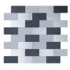 Dalsys Selbstklebende Fliesen 1m² 11 Stück Rechteck Grau Mix Silber