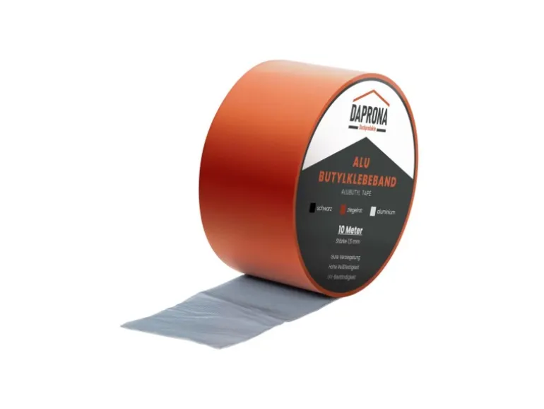 Daprona Butylband 10m x 75mm Alu Ziegelrot Reperaturband Dichtband