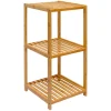DuneDesign Badezimmer-Regal 83 x 38 x 40 cm mit 3 Fächern aus Bambus