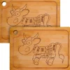 DuneDesign Schneidebrett aus Bambus 33 x 23 x 2 cm mit Saftrille