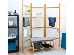 DuneDesign XL Bambus Handtuchleiter  180 x 180 cm Braun