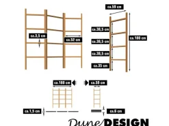 DuneDesign XL Bambus Handtuchleiter  180 x 180 cm Braun