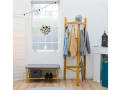 DuneDesign XL Bambus Handtuchleiter  180 x 180 cm Braun
