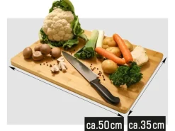 DuneDesign XL Schneidebrett aus Bambus 50 x 35 x 2 cm  Holzfarben