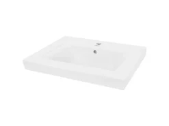 ECD Germany Waschbecken Waschtisch 605 x 465 x 160 mm Keramik Weiß Einbaubecken
