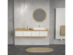 ECD Germany Waschbecken Waschtisch 605 x 465 x 160 mm Keramik Weiß Einbaubecken