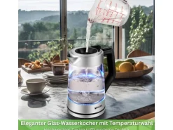 Ecosa EO-660 Wasserkocher mit Temperatureinstellung Easy Fill Deckel 1,7 L