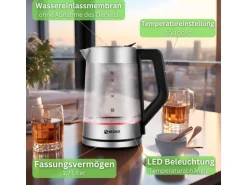 Ecosa EO-660 Wasserkocher mit Temperatureinstellung Easy Fill Deckel 1,7 L