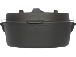 El Fuego Dutch-Oven Gusseisen 5,6 l Deckel 1,7 l Schwarz