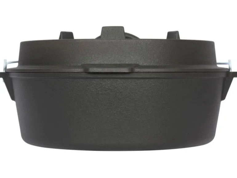 El Fuego Dutch-Oven Gusseisen 5,6 l Deckel 1,7 l Schwarz
