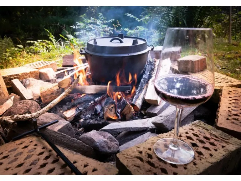 El Fuego Dutch-Oven Gusseisen 7,2 l Deckel 1,8 l Schwarz