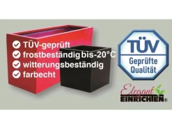 Elegant Einrichten Pflanzkübel Fiberglas Rund-Konisch D25xH55cm Hochglanz-Weiß