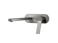 Emke Wand Waschtischarmatur Inklusive Grundkörper 288 x 210 x 70 mm Anthrazit Mischbatterie für Waschbecken