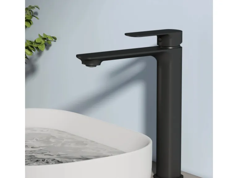 Emke Wasserhahn Bad 215 x 269 x 49 mm Schwarz Matt Waschtischarmatur Mischbatterie Waschbecken