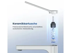 Emke Wasserhahn Waschbeckenarmaturen 195 x 173 x 46 mm Verchromt Mischbatterie Küchenarmatur mit Luftsprudler