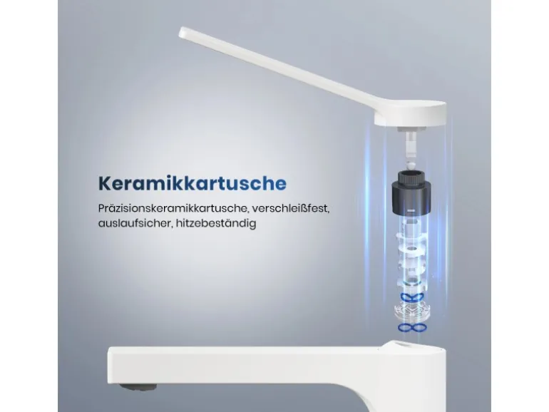 Emke Wasserhahn Waschbeckenarmaturen 335 x 233 x 46 mm Weiß Mischbatterie Küchenarmatur mit Luftsprudler