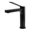 Emke Wasserhahn Waschbeckenarmaturen 195 x 173 x 46 mm Schwarz Matt Mischbatterie Küchenarmatur mit Luftsprudler