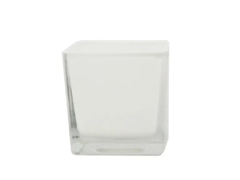 Exotenherz Übertopf Glas-Würfel 12x12x12cm Weiß