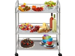 eyepower Servierwagen mit 3 Etagen 60 x 35 x 77 cm